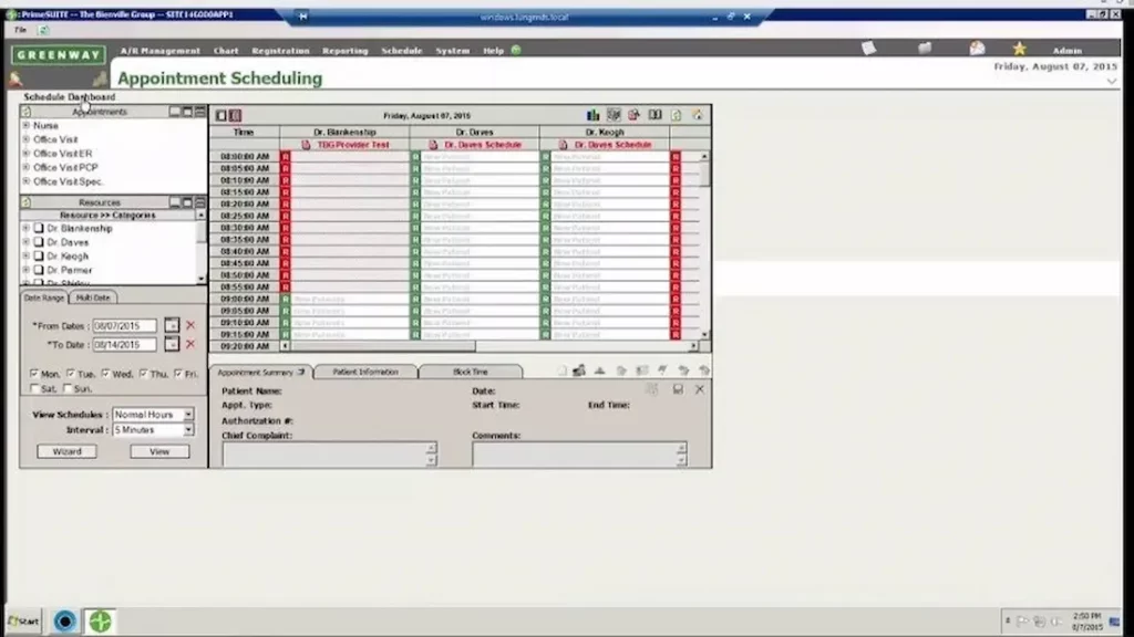 Greenway-Primesuite-EMR-Software-Patient-Appointment-Demo