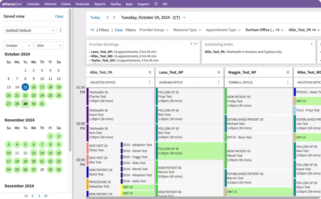athenaOne EMR Software and Practice Management (PM) Software Demo Screenshot