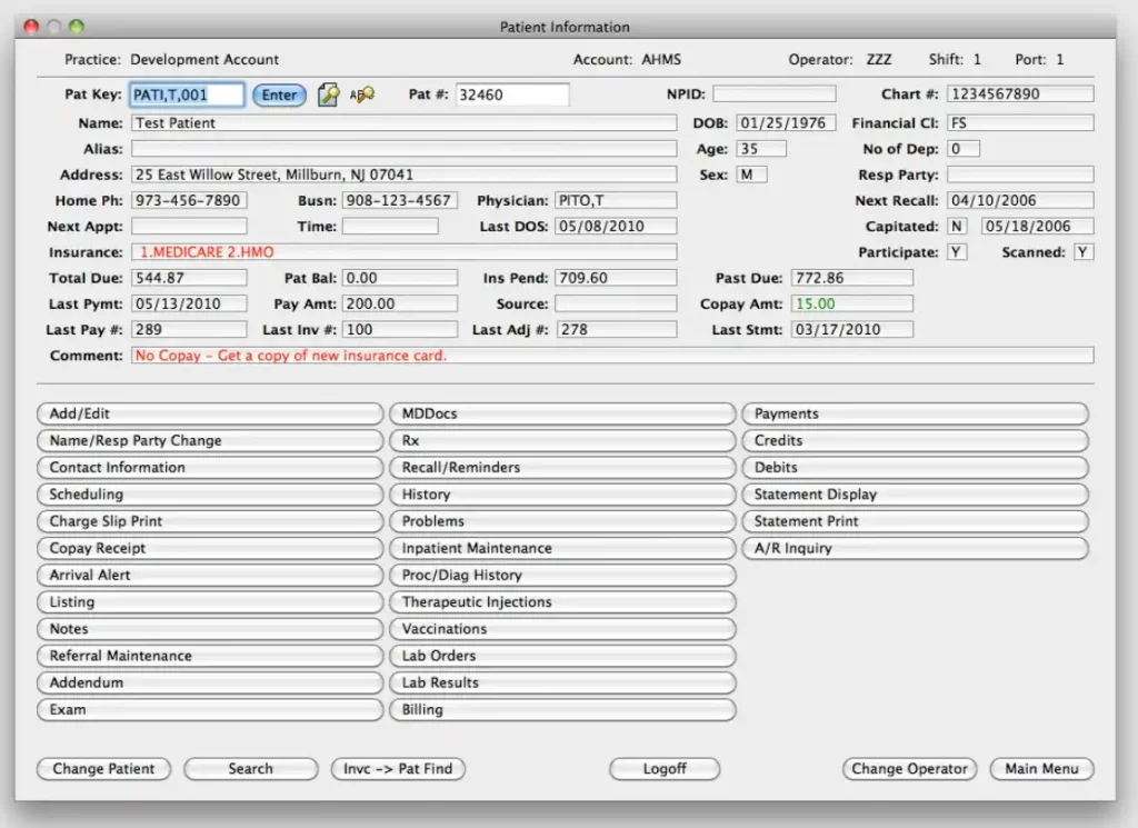 Advanced Health Management Systems AHMS EMR Software Account