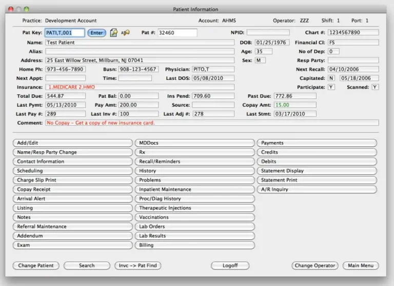 Advanced Health Management Systems AHMS EMR Software Account Demo