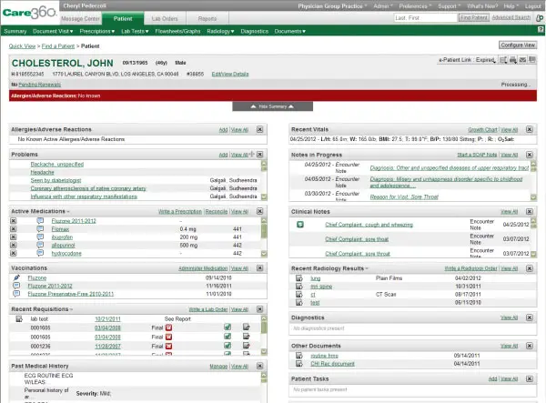 Care360-EMR-software-patient-summary-dadhboard.