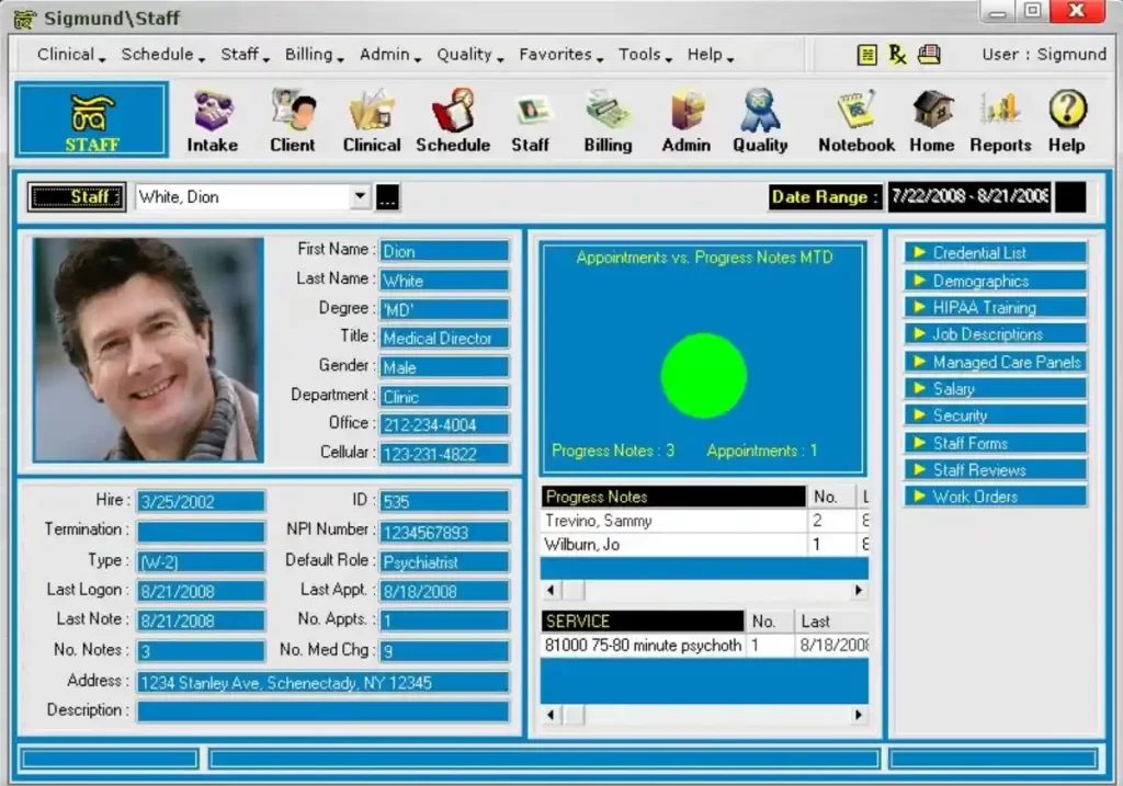 EMRx EHR Practice Management Software Staff