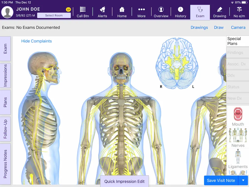 ModMed EMR Software Demo Showing Physical Exam
