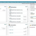 Panacea EMR software showing patient dashboard.