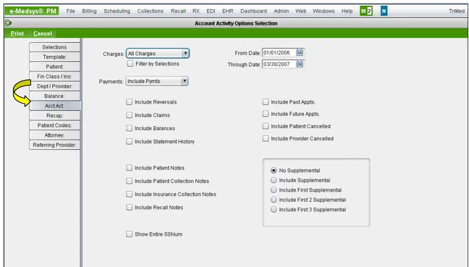 e-Medsys-EMR-Software-by-TRIMED-Account-Activity-Demo