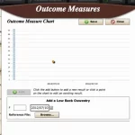 BackChart EHR software outcome measures chart screen tracking patient progress dashboard screenshot.