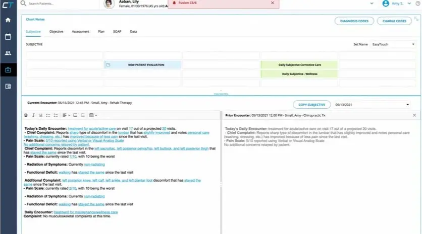 ChiroTouch Electronic Medical Records Software Demo Screenshot