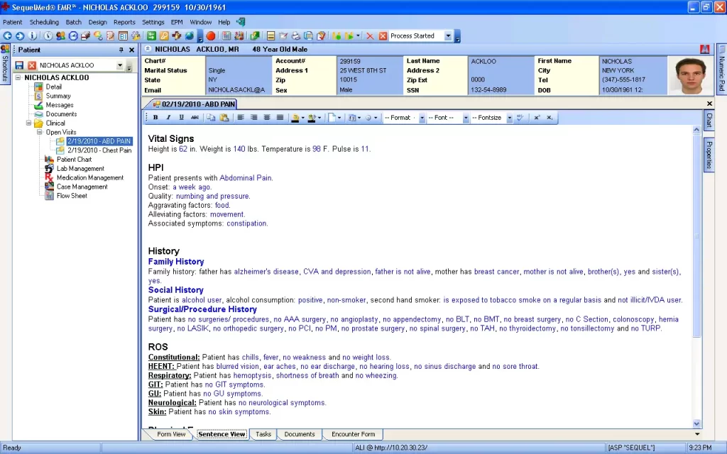 SequelMed-EHR-Practice-Management-Software-Patient-History