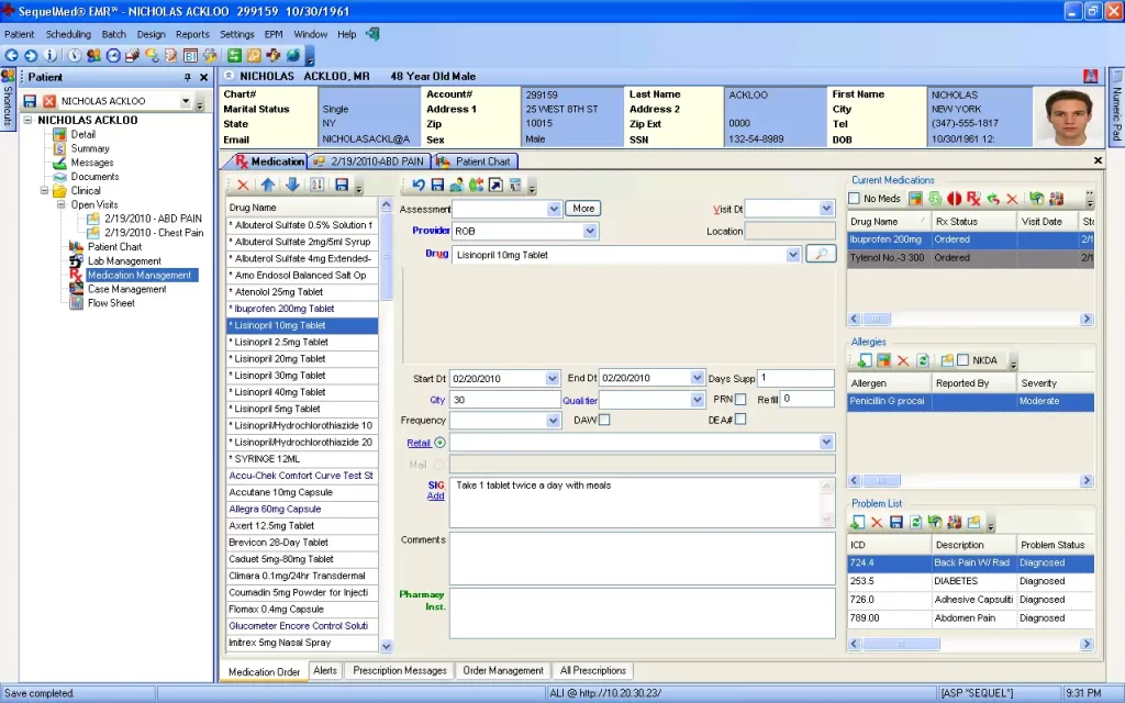 SequelMed-EMR-Practice-Management-Software Medication-Management