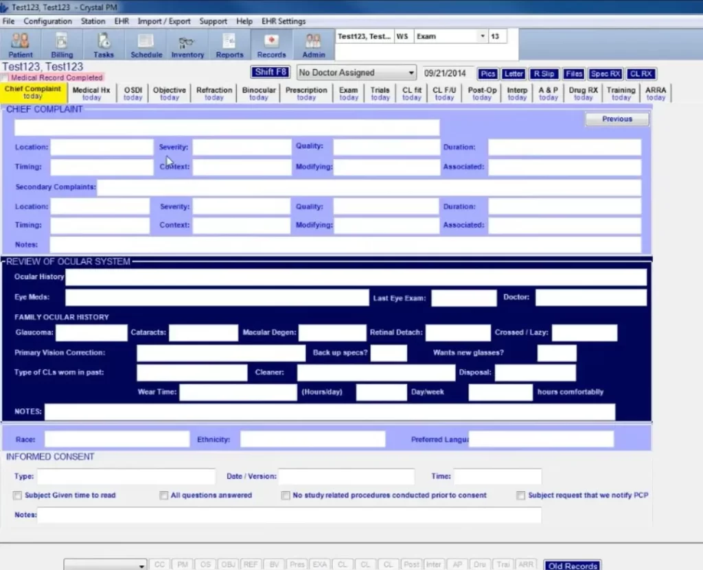 Crystal EMR Practice Management Software Charting