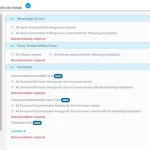 WebPT Physical Therapy EMR software MIPS linked neurologic and sensation assessments dashboard screenshot.