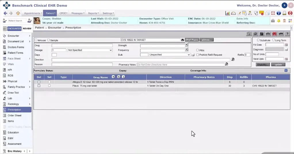 Benchmark-Clinical-EHR-System