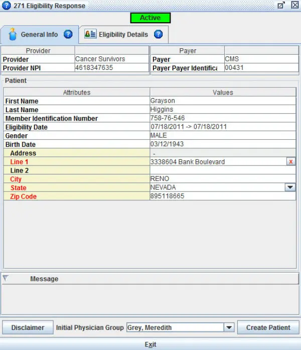 Iridium Suite software - patient demographics dashboard