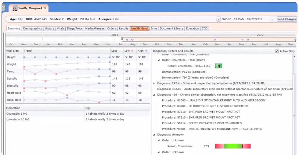 Horizon Ambulatory Care Software by McKesson - Patient demographics Summary