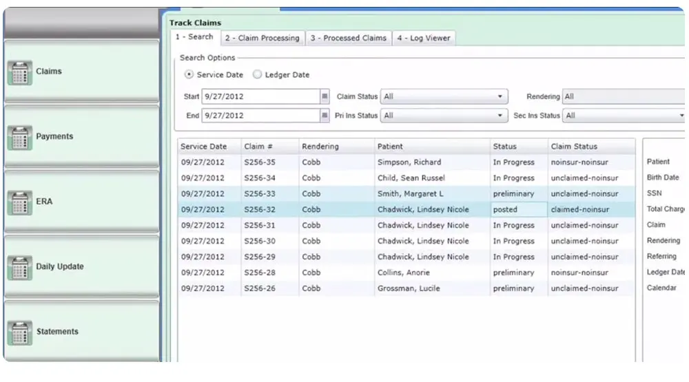 Horizon Ambulatory Care Software by McKesson -claims tracking dashboard