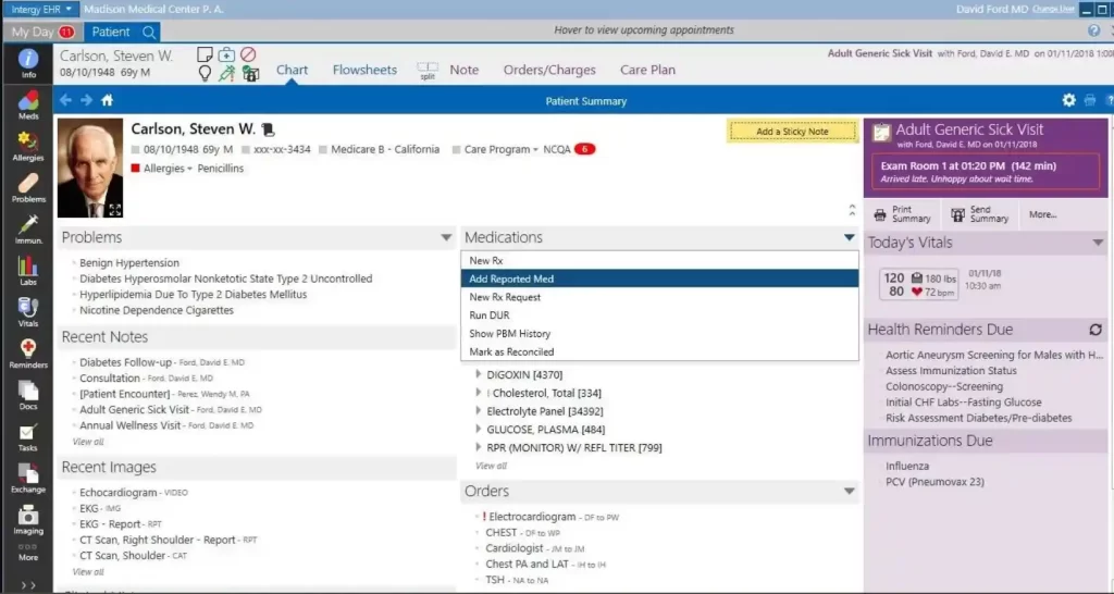Intergy By Greenway Health EMR Practice Management Charts
