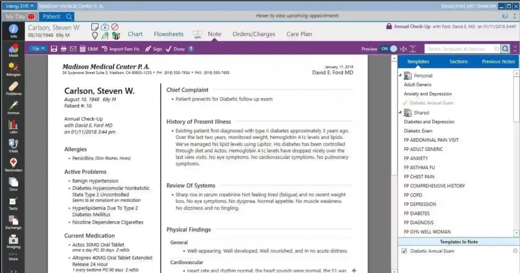 Intergy By Greenway Health EMR Practice Management Templates