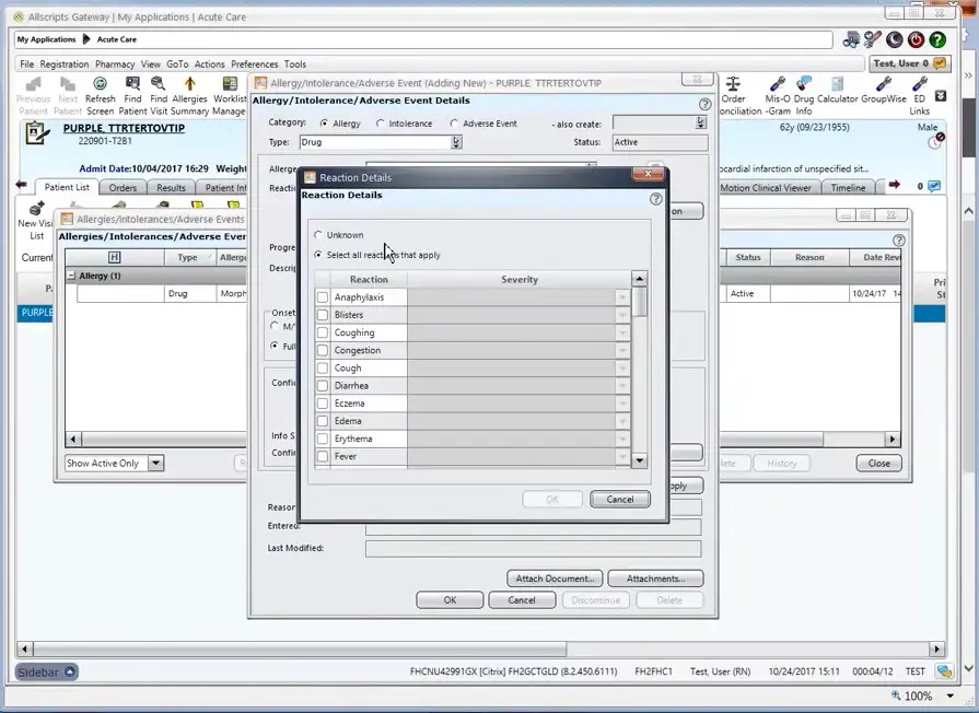 Sunrise-Ambulatory-Care-EHR-Software-Patient-Reaction-Details