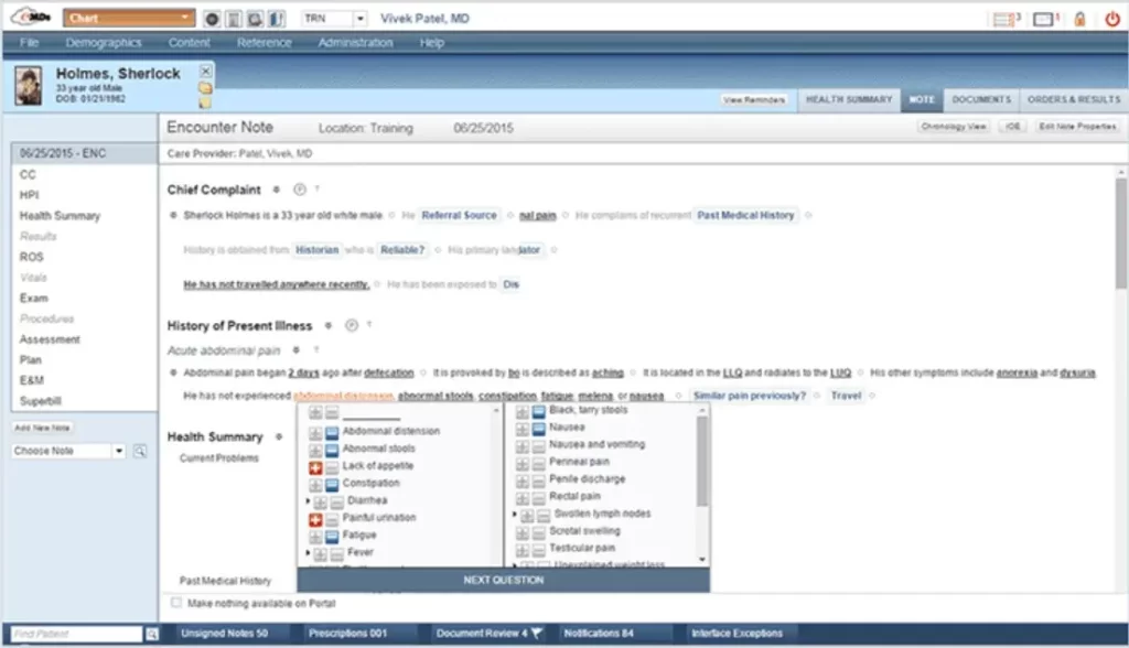 e-MDs-Solution-Series-EMR-Practice-Management-Software-Charts-Demo.