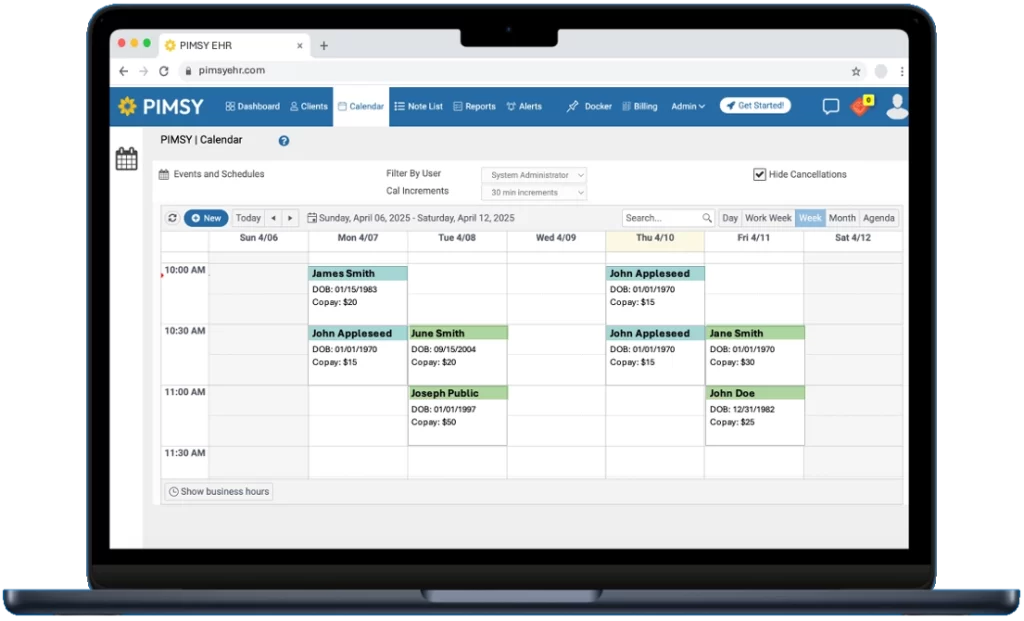 PIMSY-EHR-Software-Scheduling