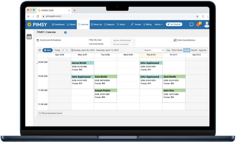 PIMSY-EHR-Software-Scheduling