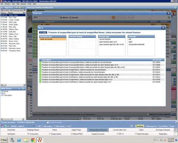 SRS Health (Nextech) EHR software & PM software dashboard screenshot.
