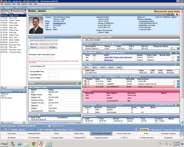 SRS Health (Nextech) EHR software - Patient portal EMR Software dashboard screenshot.