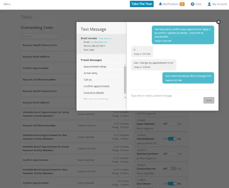 Lighthouse360 EMR Software- charting Dashboard screenshot.