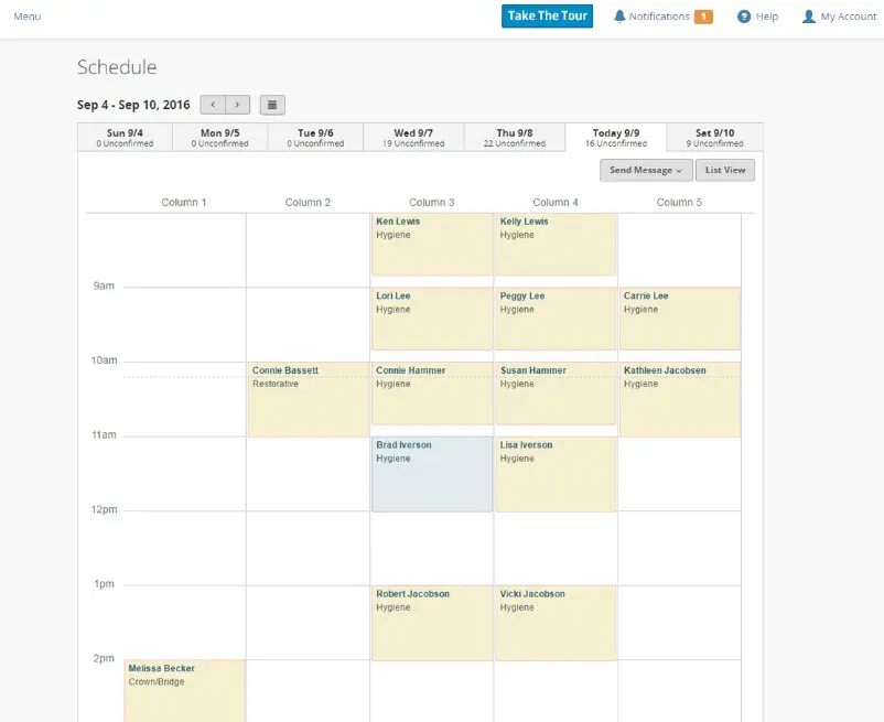 Lighthouse360 EMR Software scheduling dashboard screenshot.