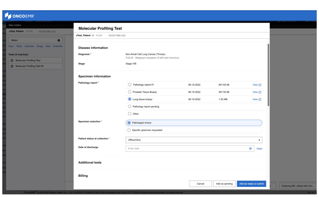Onco EMR Software - Oncology EMR Software - practice management software.