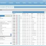 AestheticsPro online EHR software dashboard screenshot showing detailed client profile and appointment history lists.