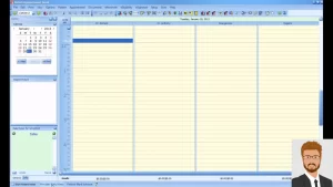 MOGO Dental Practice Management Software EMR demo displaying the appointment book interface with provider schedules and daily notes