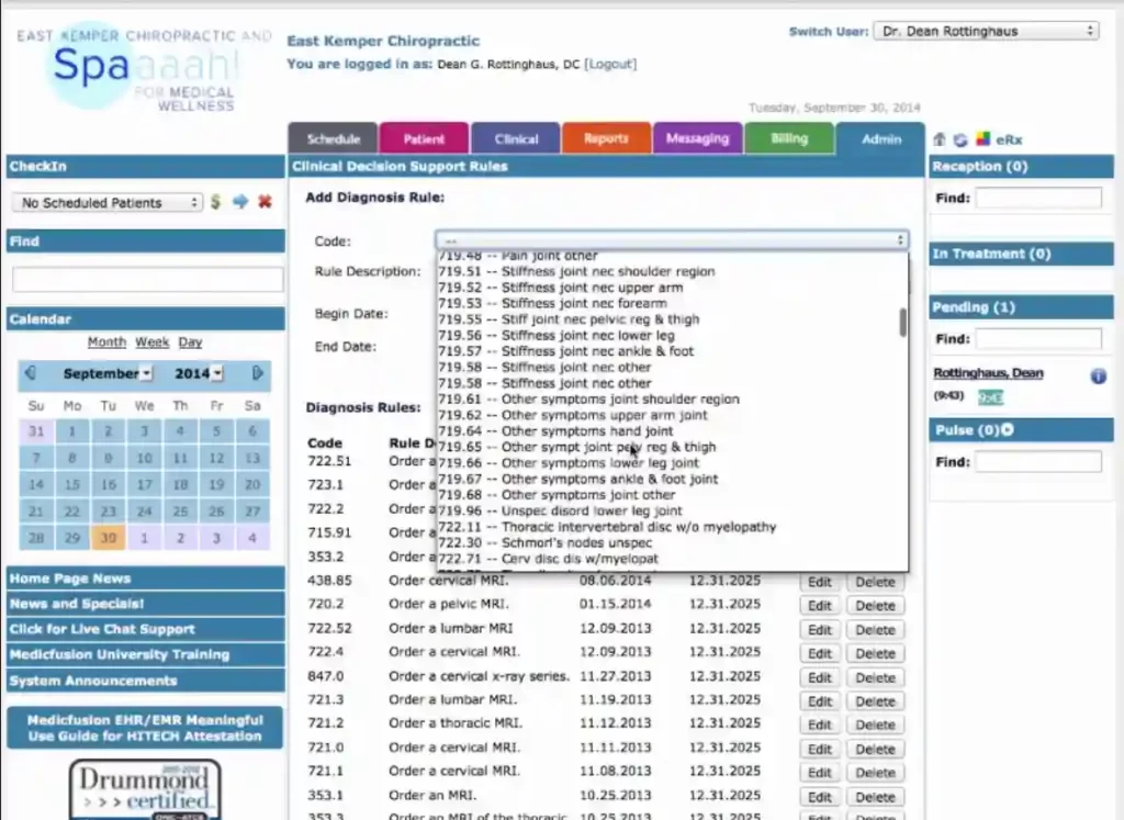 MedicFusion EHR Practice Management Software Checkin