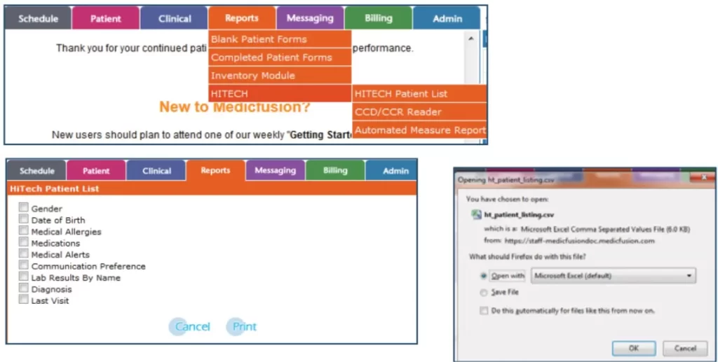 MedicFusion EHR Practice Management Software Reports