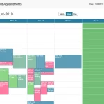 Practice Flow EMR software appointment scheduling dashboard screenshot.