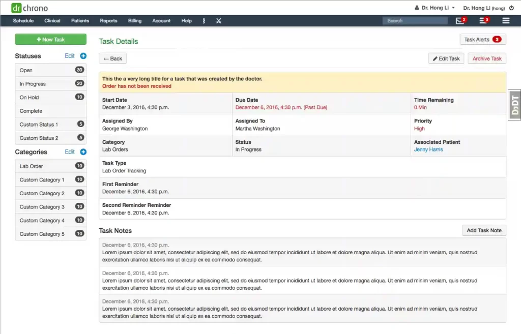 DrChrono EMR and Medical Billing Software Demo Screenshot