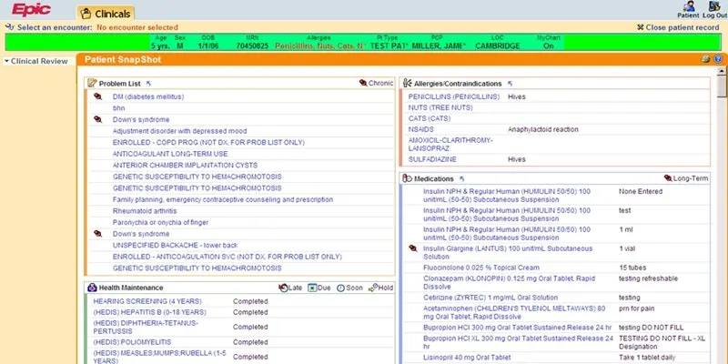 epiccare ambulatory EMR software and practice management software