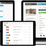 Caremerge EMR software multi device interface screenshot.