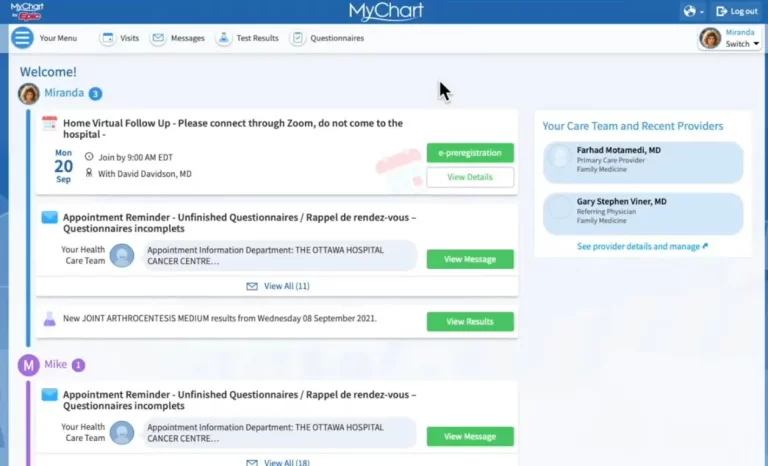 MyChart Patient Portal Software by Epic - online appointment scheduling software