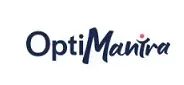 OptiManiva brand logo in dark text with a pink accent over the 'i' in Maniva, featuring a stylized swoosh design.--