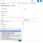 Scheduling dialog over a calendar to book a 45‑min psychotherapy appointment with Spring Mariposa on 08/06/2025, 11:00–11:50 AM, at Video Office.