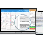 10to8 Appointment Software showing scheduling & SMS Reminder Tool mobile and laptop interface.