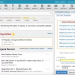 ElationHealth EMR Software interface showing patient demographics, visit history, medications, and clinical reminders.