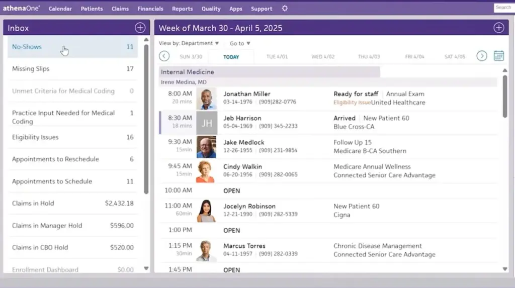 athenaone EMR Software Internal medicine demo