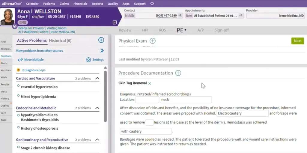 athenaone EMR Software demo