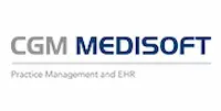 CGM Medisoft logo with the tagline 'Practice Management and EHR' on a light background.