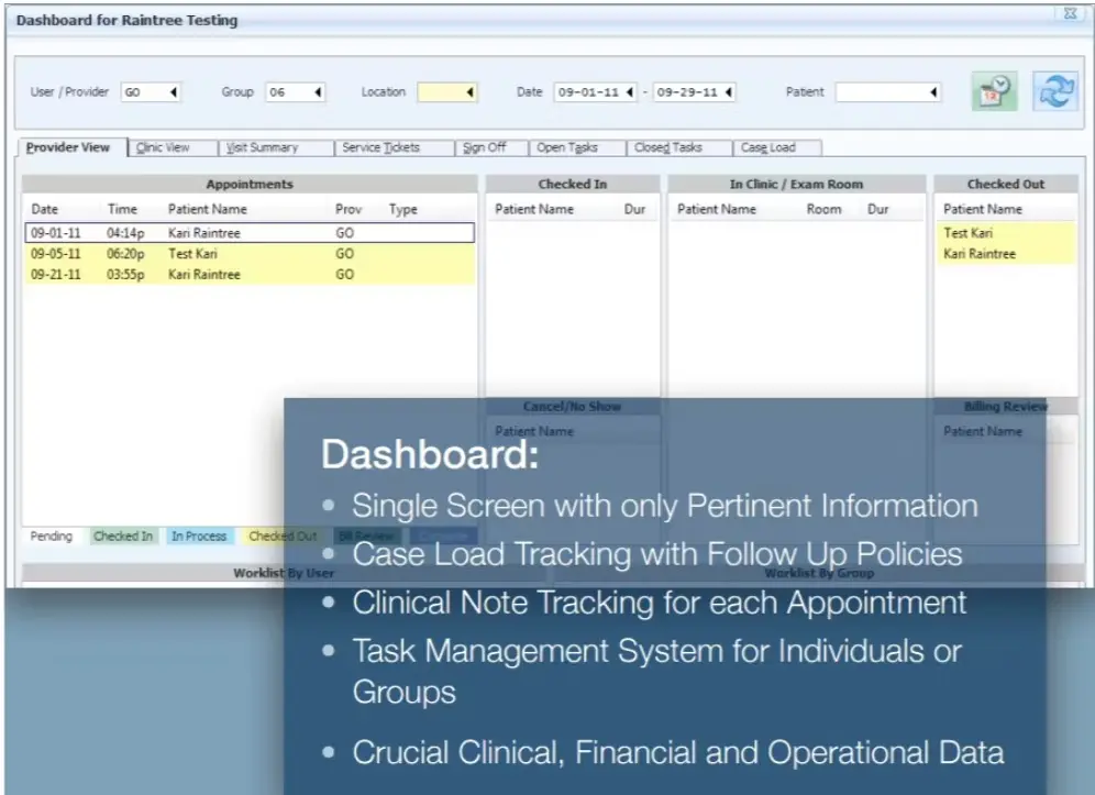 Raintree-EMR-Practice-Management-Software-Dashboard-Demo
