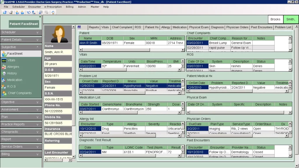 FirstEMR-Software-patient-face-sheet-dashboard-Demo