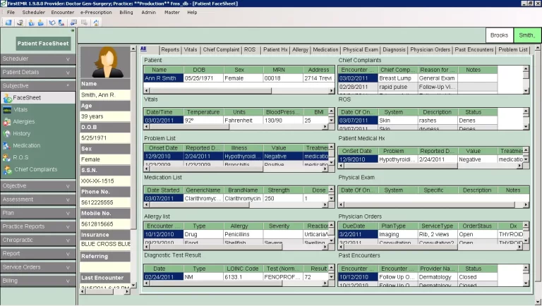 FirstEMR-Software-patient-face-sheet-dashboard-Demo