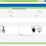 Welligent Behavioral EHR software showing pediatric scoliosis assessment with diagrams, dashboard screenshot.